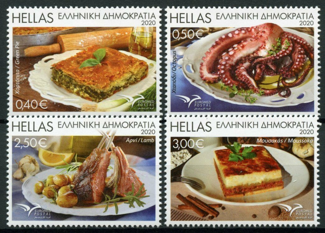 Greece Euromed Stamps 2020 MNH Traditional Mediterranean Gastronomy 4v Set