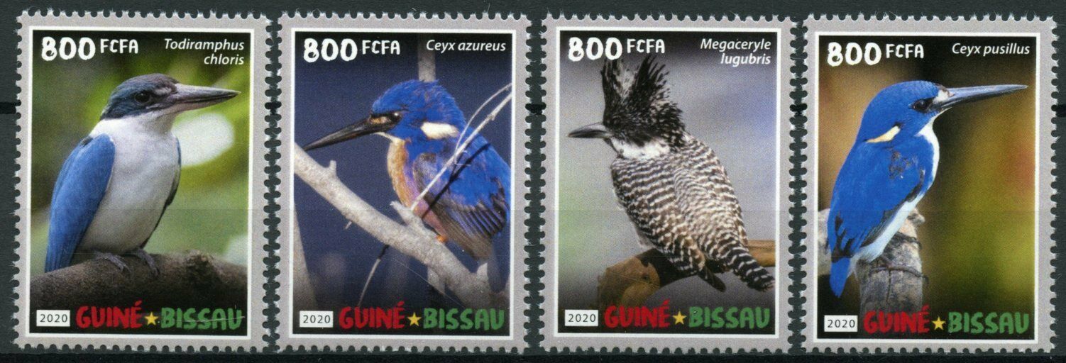 Guinea-Bissau 2020 MNH Birds on Stamps Kingfishers Collared Kingfisher 4v Set