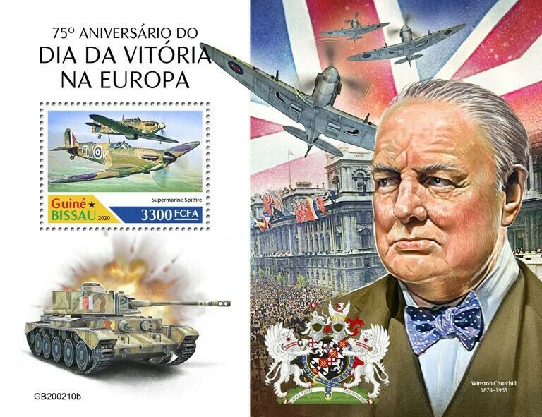 Guinea-Bissau Military Stamps 2020 MNH WWII WW2 VE Day Churchill Tanks 1v S/S