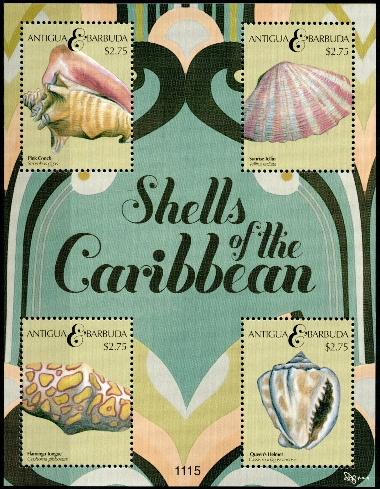 Antigua & Barbuda Seashells Stamps 2011 MNH Shells of Caribbean Conch 4v M/S II