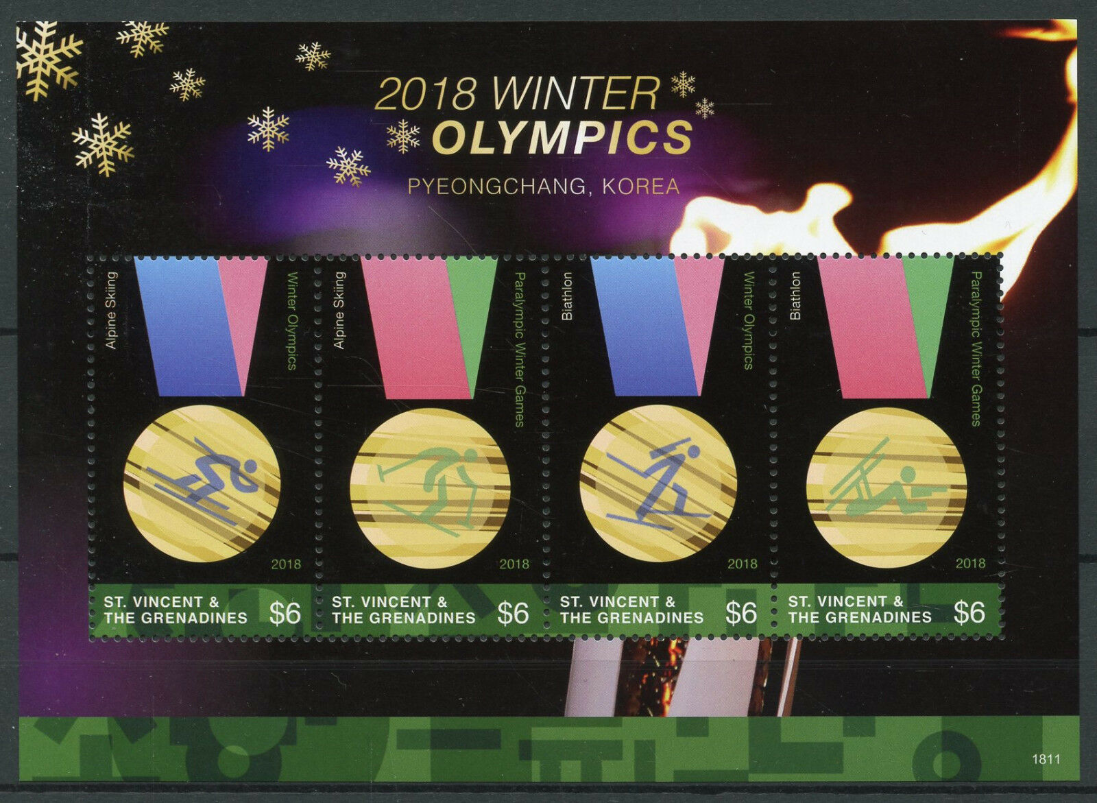 St Vincent & Grenadines Stamps 2018 MNH Winter Olympics PyeongChang 4v M/S I