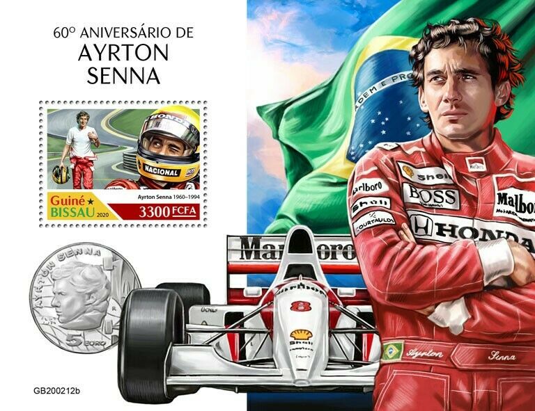 Guinea-Bissau 2020 MNH Sports Stamps Ayrton Senna Formula 1 F1 Racing 1v S/S