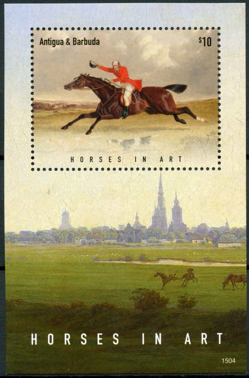 Antigua & Barbuda Stamps 2015 MNH Horses in Art Paintings 1v S/S I