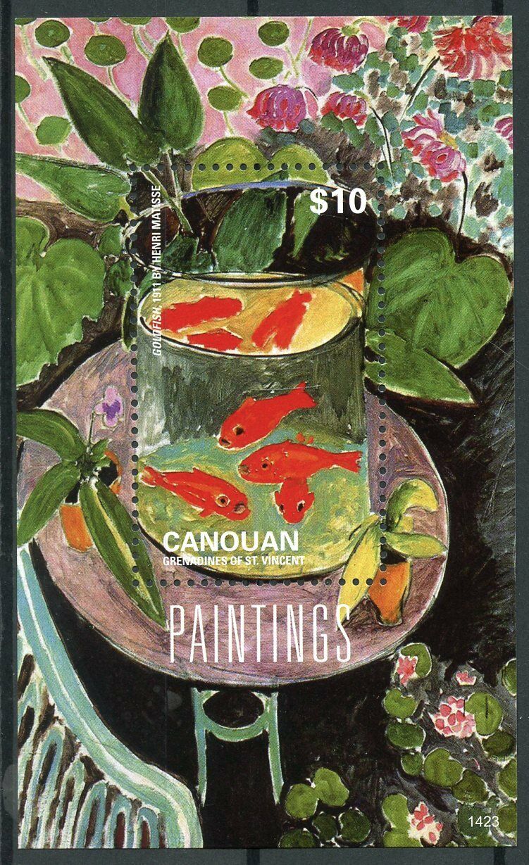 Canouan Gren St Vincent Art Stamps 2014 MNH Paintings Henri Matisse 1v S/S II