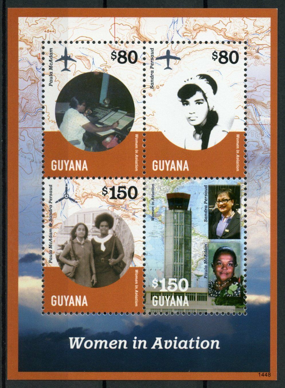 Guyana Stamps 2014 MNH Women in Aviation Paula McAdam Sandra Persaud 4v M/S