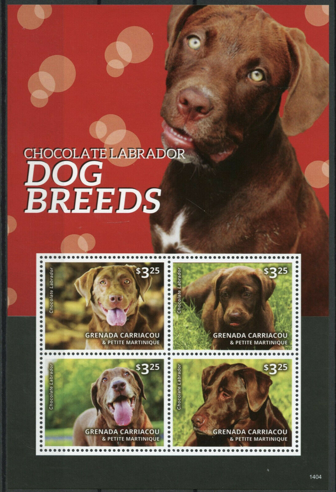 Grenadines of Grenada Dogs Stamps 2014 MNH Dog Breeds Chocolate Labrador 4v M/S