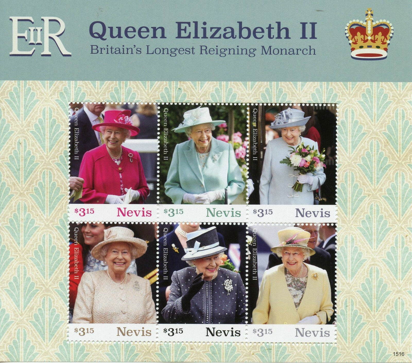 Nevis 2015 MNH Royalty Stamps Queen Elizabeth II Longest Reigning Monarch 6v M/S