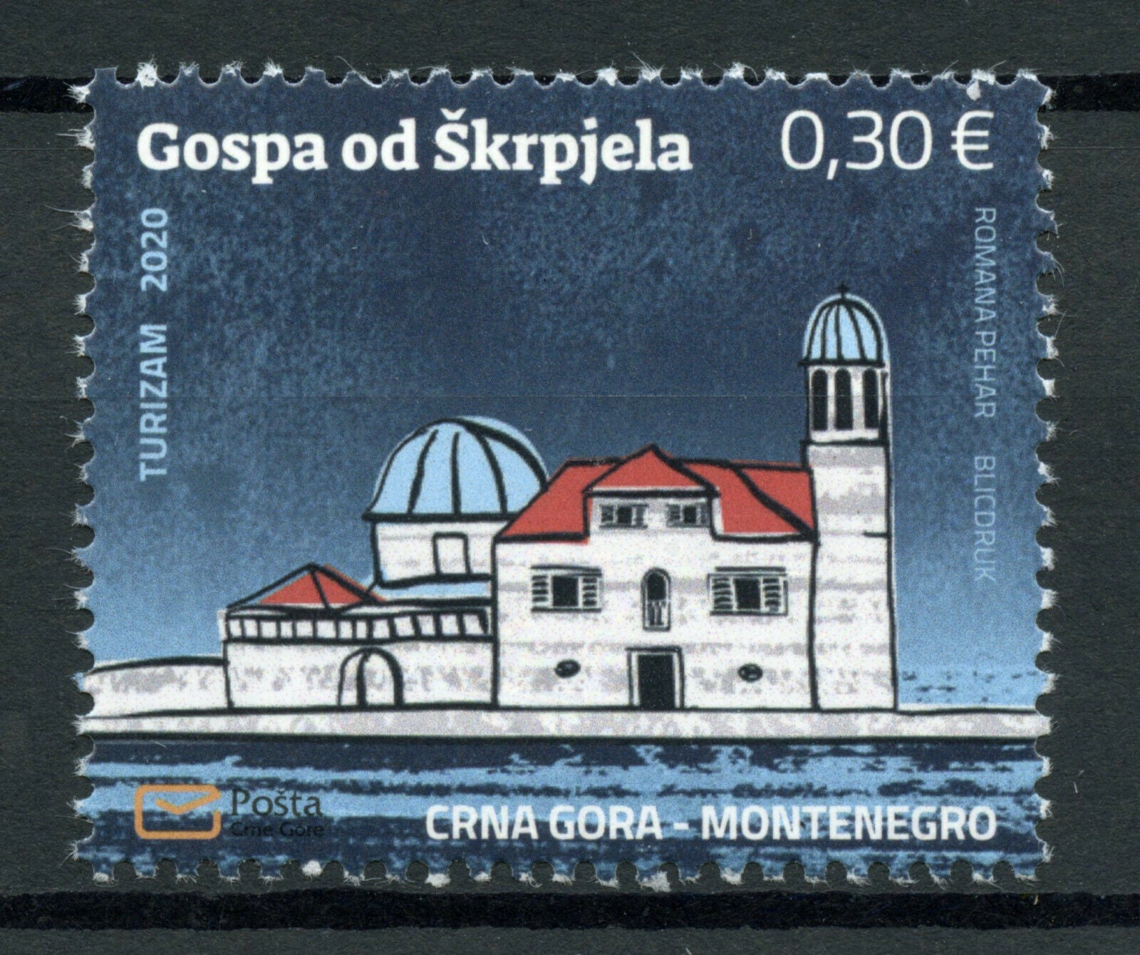 Montenegro Churches Stamps 2020 MNH Our Lady of the Rocks Architecture 1v Set