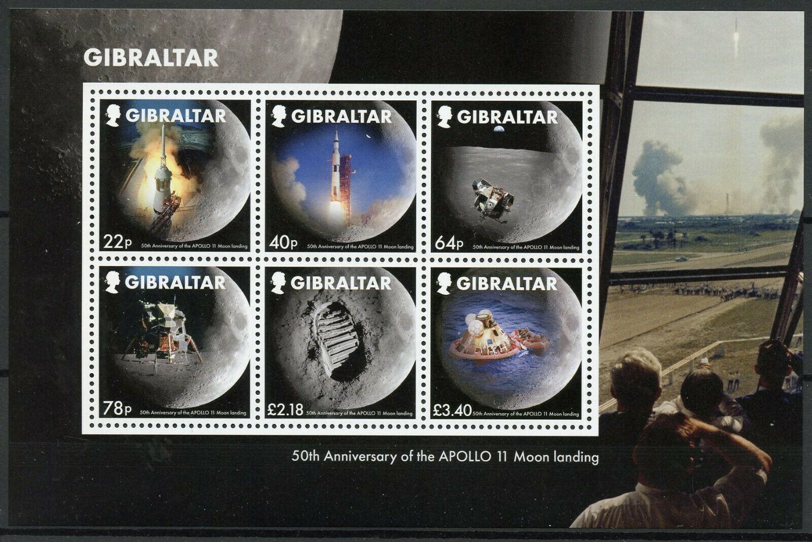 Gibraltar Stamps 2019 MNH Moon Landing Apollo 11 50th Anniv Space 6v M/S