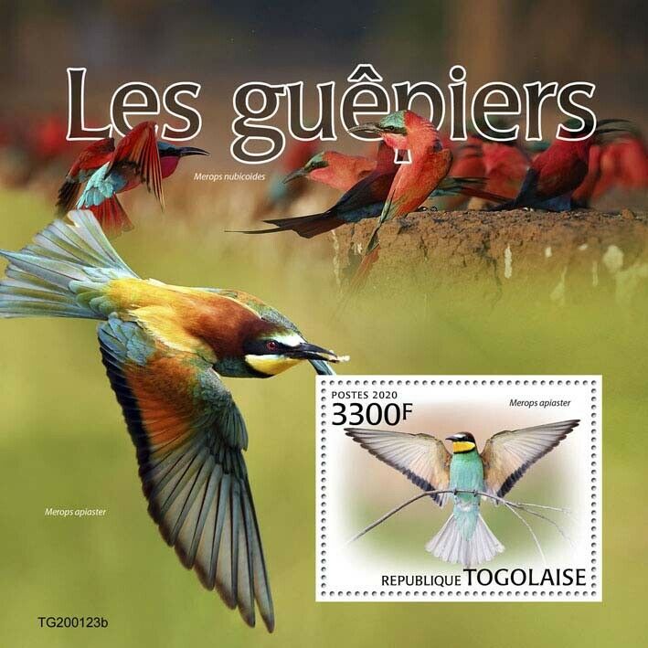 Togo Birds on Stamps 2020 MNH Bee-Eaters Bee-Eater Fauna 1v S/S