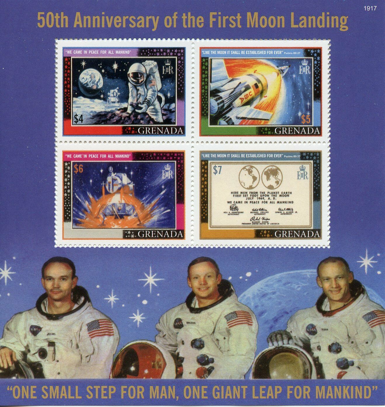 Grenada 2019 MNH Space Stamps Moon Landing Apollo 11 50th Anniv 4v M/S I