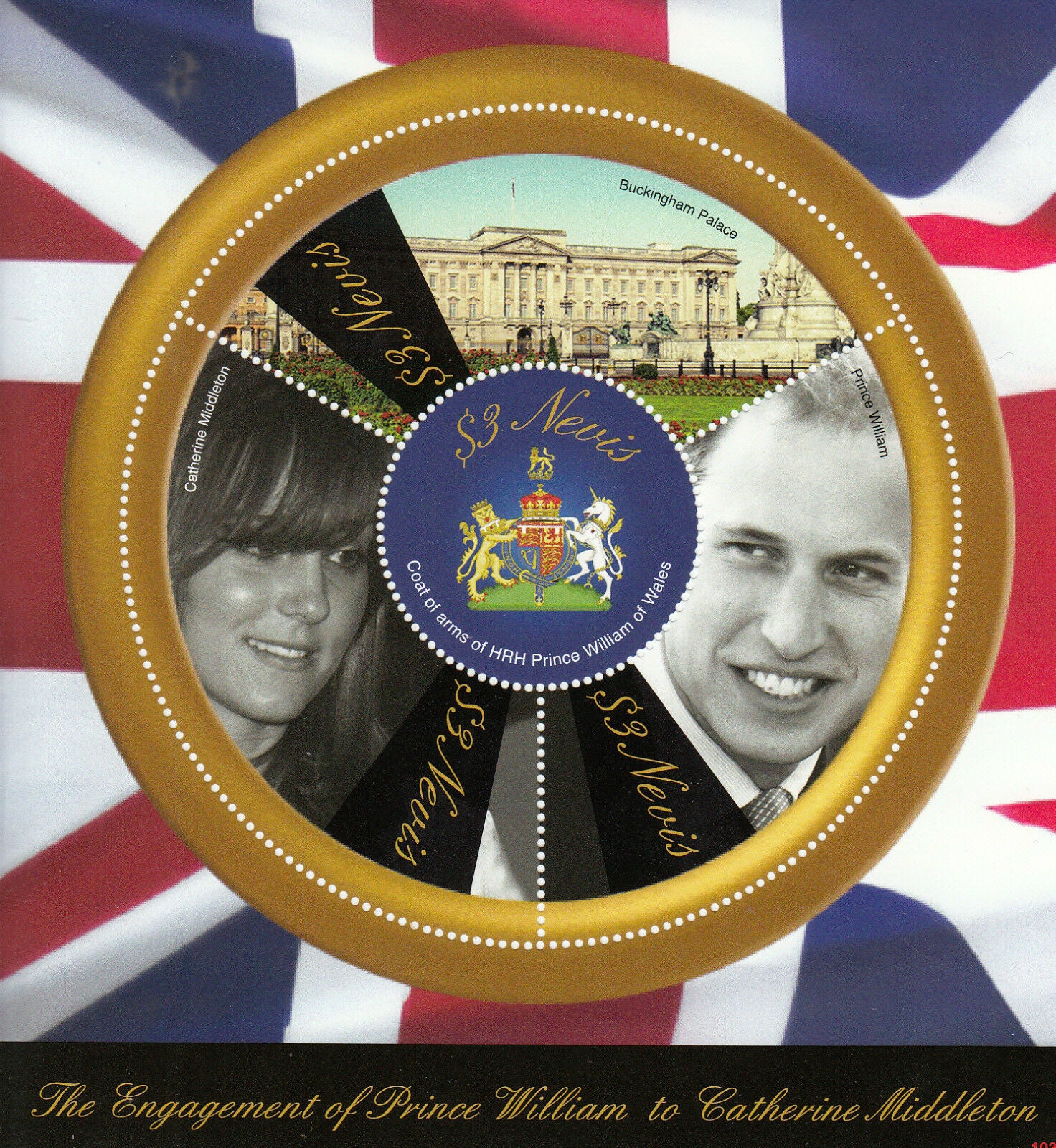 Nevis Royalty Stamps 2010 MNH Royal Engagement Prince William & Kate 4v M/S I
