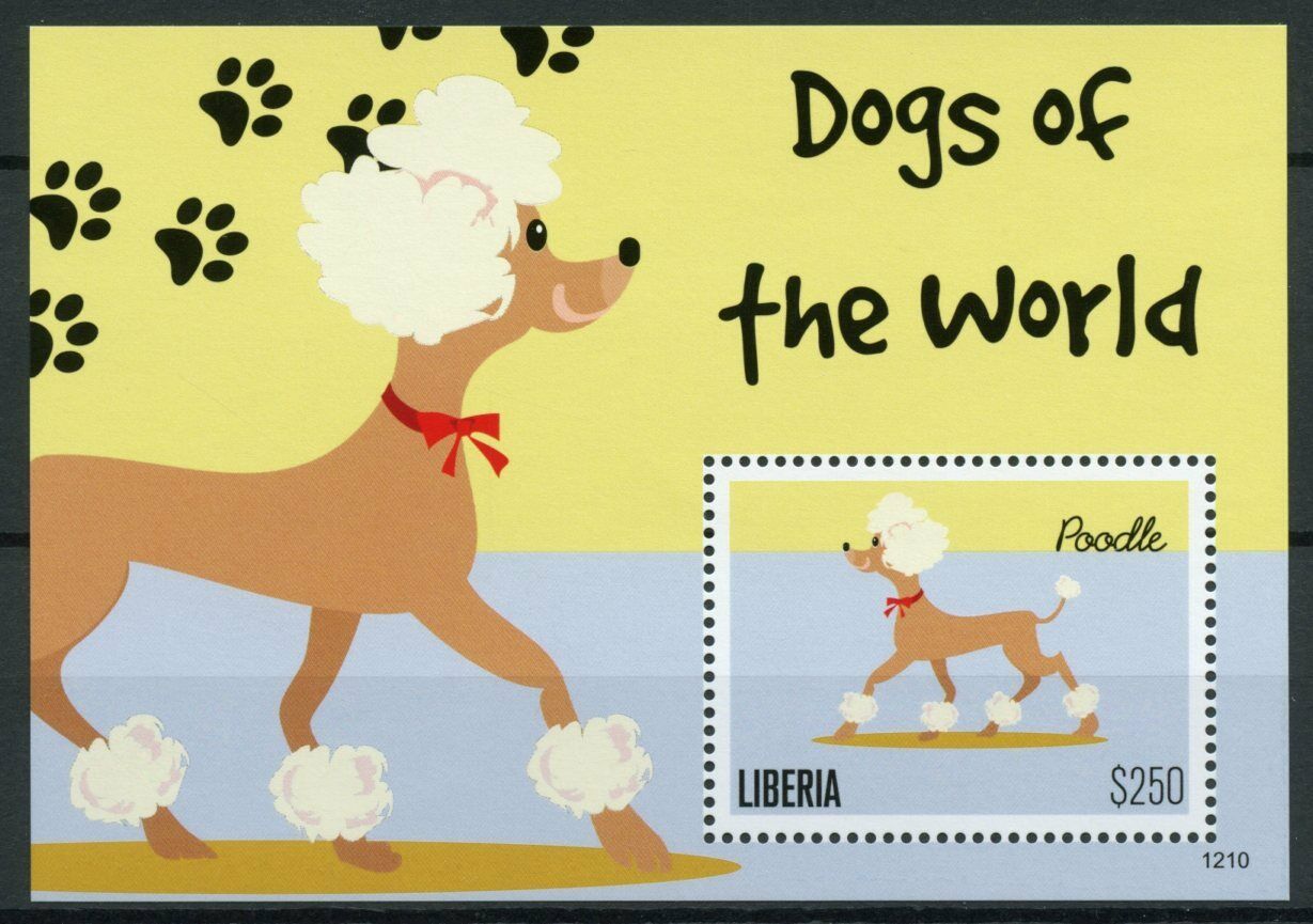 Liberia Domestic Animals Stamps 2012 MNH Dogs of World Poodle 1v S/S