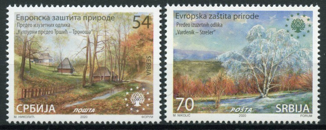 Serbia Landscapes Stamps 2020 MNH European Nature Protection Trees 2v Set