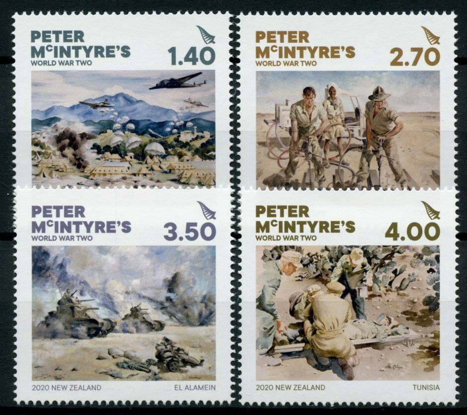 New Zealand NZ Military Stamps 2020 MNH Peter McIntyre's WWII WW2 Tanks 4v Set