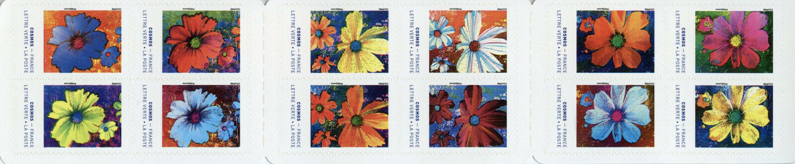 France Flowers Stamps 2020 MNH Cosmos Flower Nature Flora 12v S/A Booklet