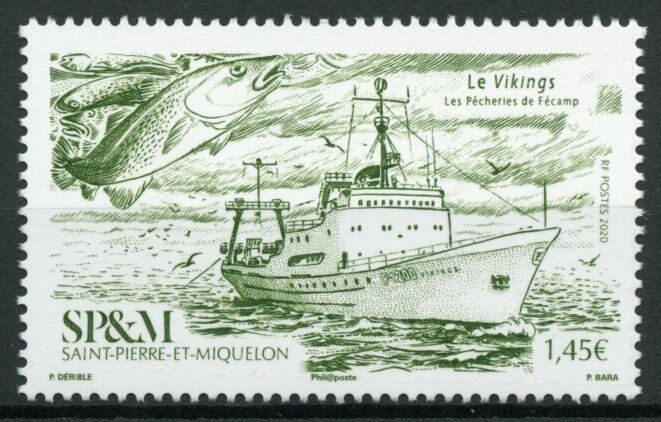 Saint-Pierre & Miquelon SP&M Ships Stamps 2020 MNH Fecamp Fisheries Fish 1v Set
