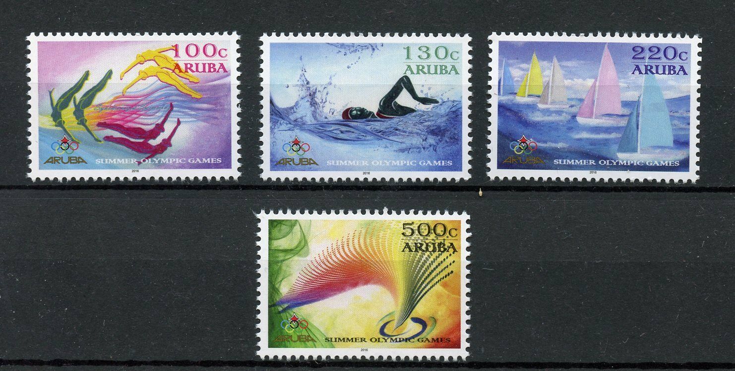 Aruba Olympics Stamps 2016 MNH Summer Olympic Games Rio Sailing Swimming 4v Set