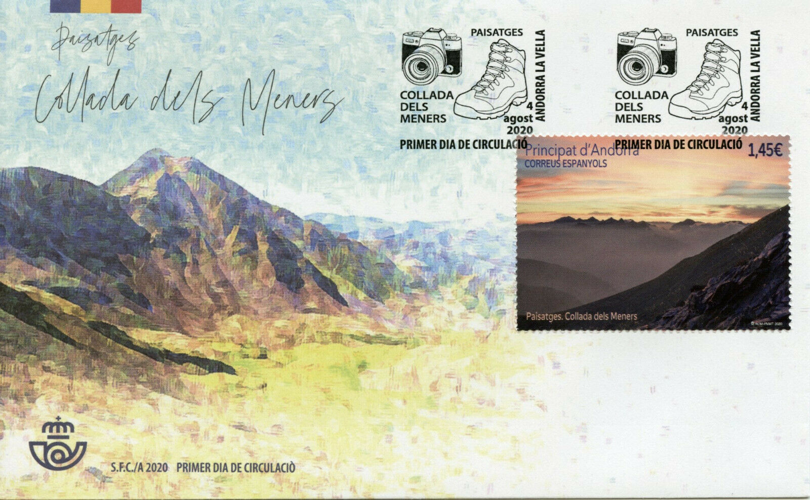 Spanish Andorra Landscapes Stamps 2020 FDC Collada dels Meners Mountains 1v Set
