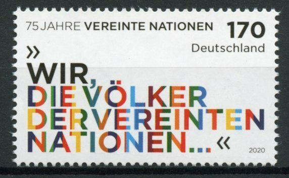 Germany UN Stamps 2020 MNH United Nations 75 Years 1v Set