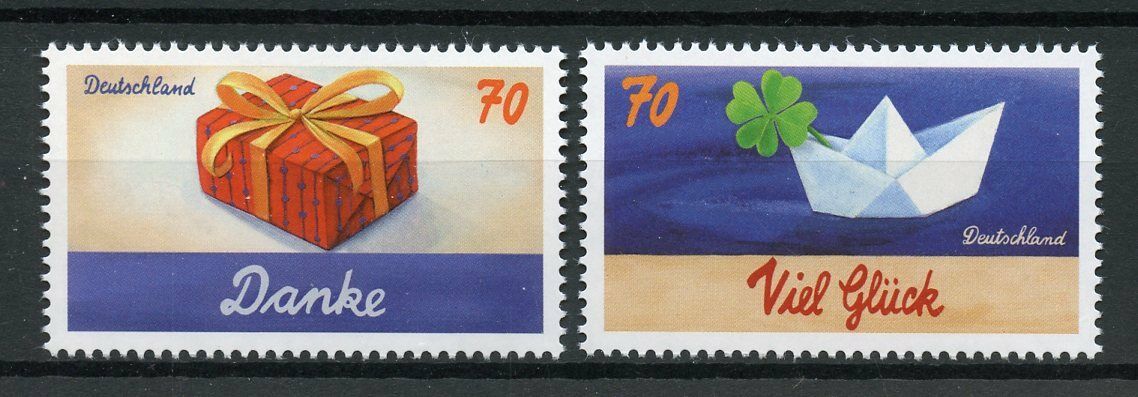 Germany 2018 MNH Greetings Thank You Good Luck Clover 2v Set Stamps