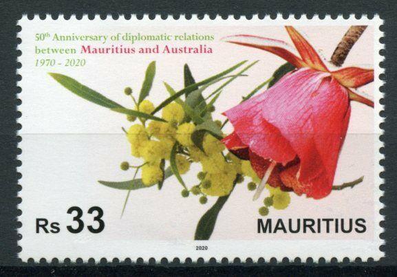 Mauritius Flowers Stamps 2020 MNH Diplomatic Relations with Australia 1v Set