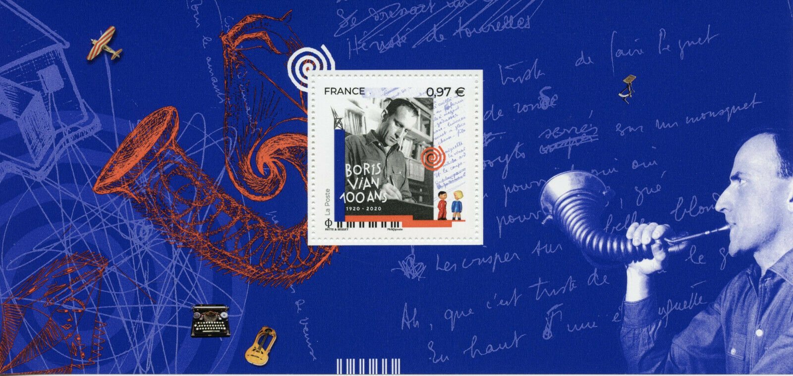 France Writers Stamps 2020 MNH Boris Vian Poets People 1v MS Philatelic Souvenir