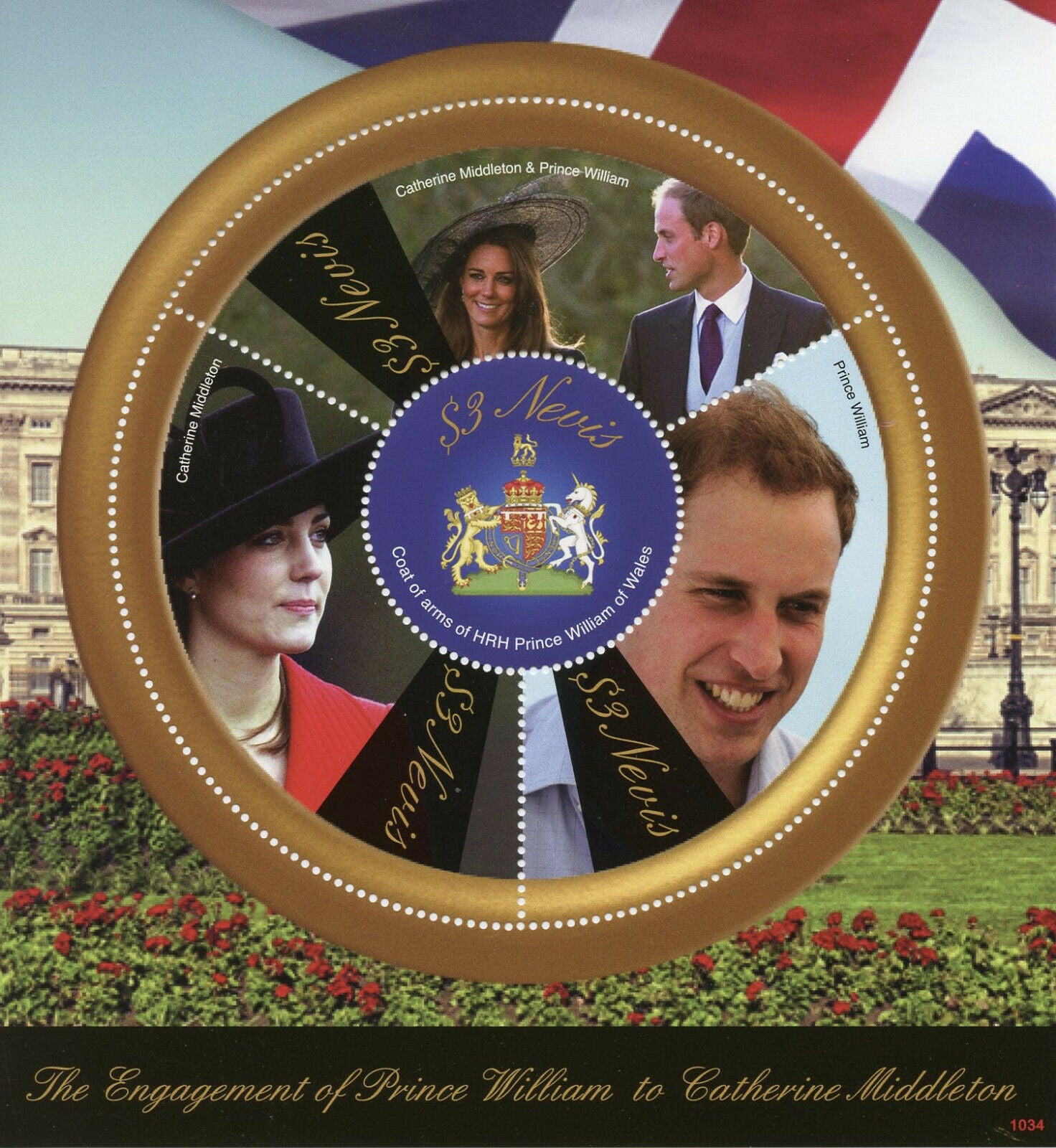 Nevis Royalty Stamps 2010 MNH Royal Engagement Prince William & Kate 4v M/S II