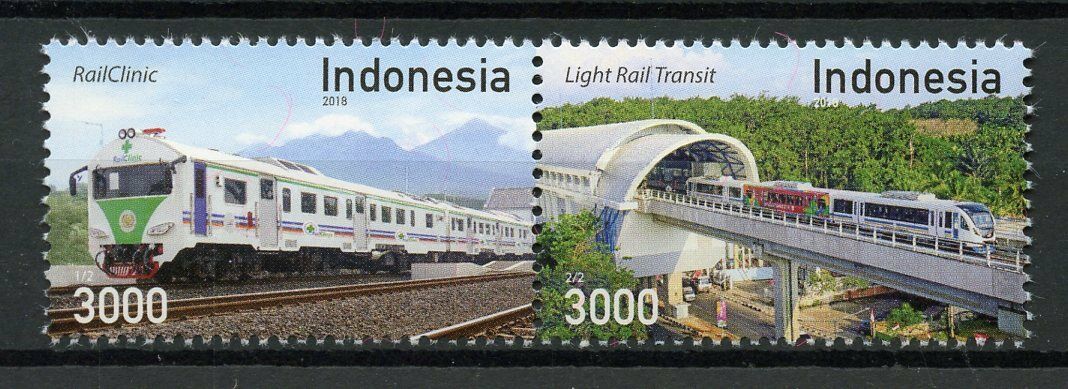 Indonesia Trains Stamps 2018 MNH Railways RailClinic Light Rail Transit 2v Set