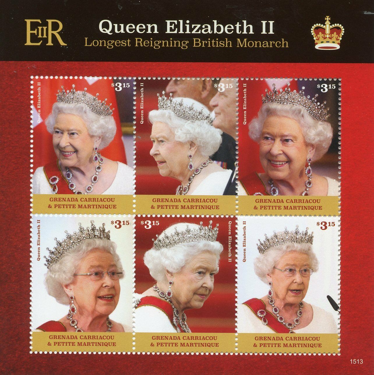 Grenadines Grenada 2015 MNH Royalty Stamps Queen Elizabeth II Long Reign 6v M/S