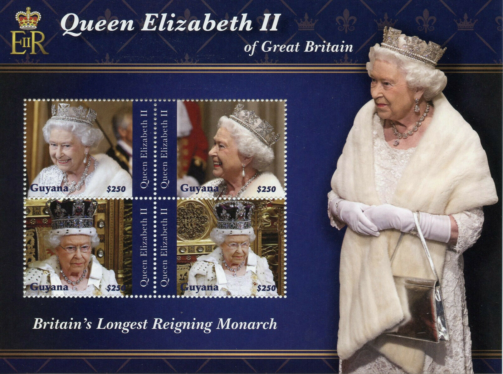 Guyana 2015 MNH Royalty Stamps Queen Elizabeth II Longest Reigning Monarch 4v M/S