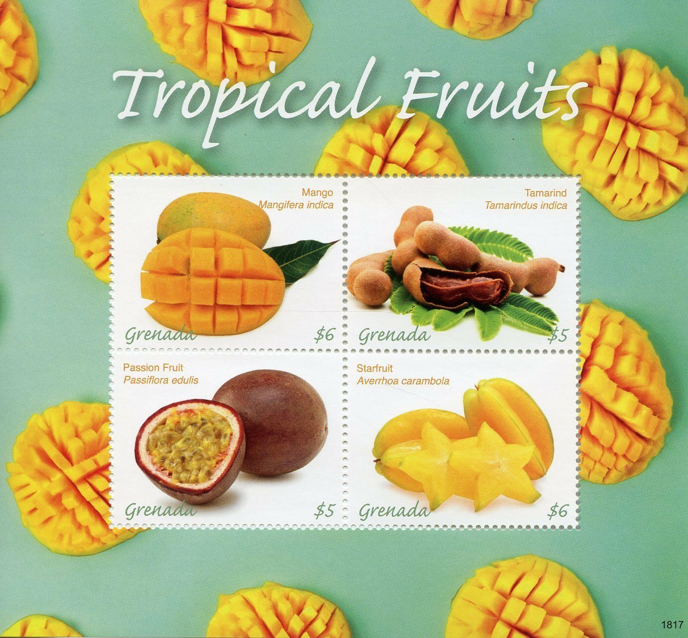 Grenada Nature Stamps 2018 MNH Tropical Fruits Mango Tamarind Starfruit 4v M/S