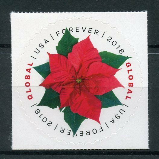 USA 2018 MNH Poinsettia 1v S/A Set Plants Nature Flowers Stamps