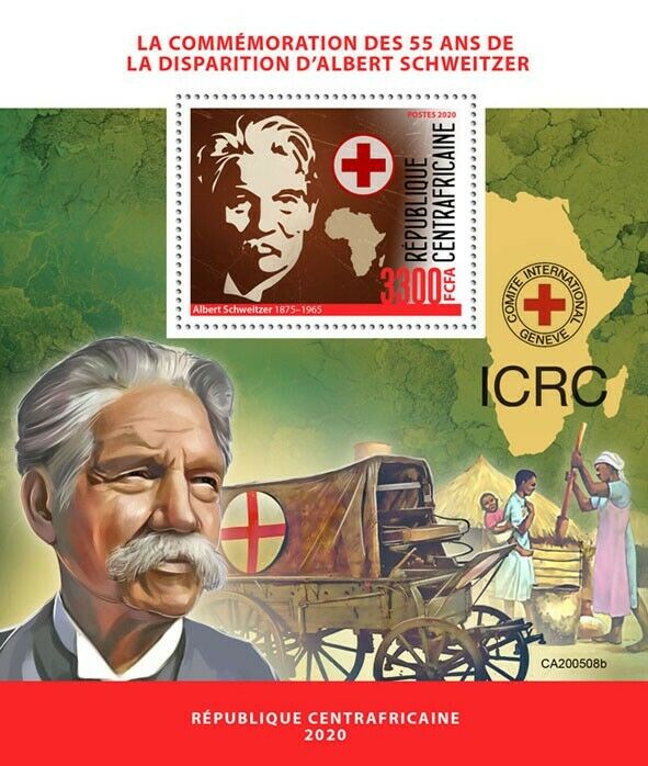 Central African Rep Medical Stamps 2020 MNH Albert Schweitzer Red Cross 1v S/S