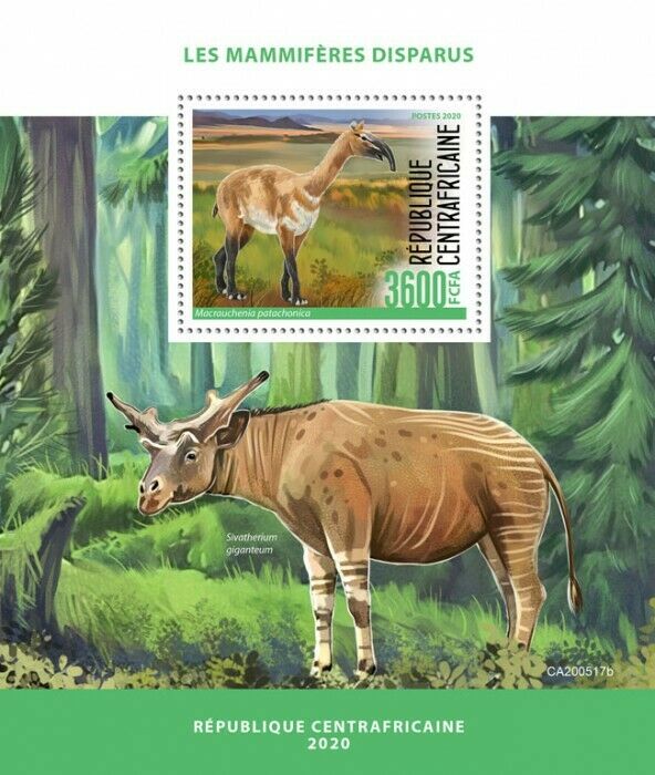 Central African Rep Wild Animals Stamps 2020 MNH Extinct Mammals 1v S/S