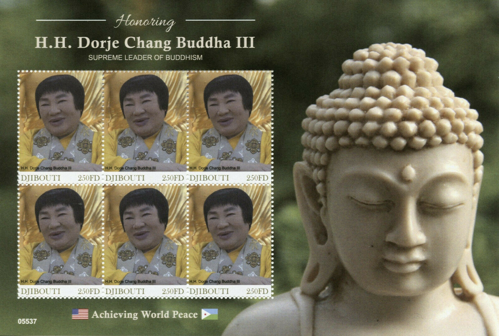 Djibouti 2020 MNH Famous People Stamps HH Dorje Chang Buddha III Buddhism 6v M/S