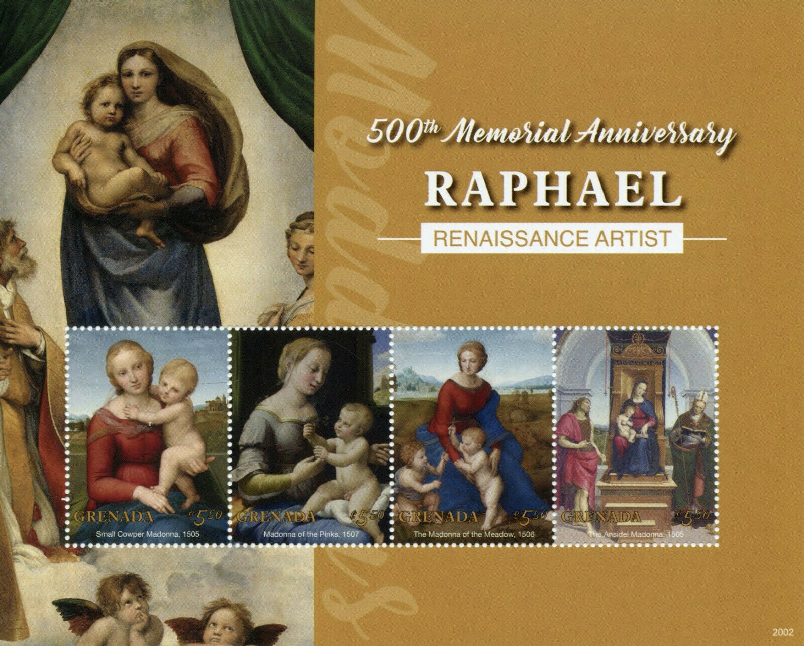 Grenada Art Stamps 2020 MNH Raphael Madonna & Child Renaissance Paintings 4v M/S