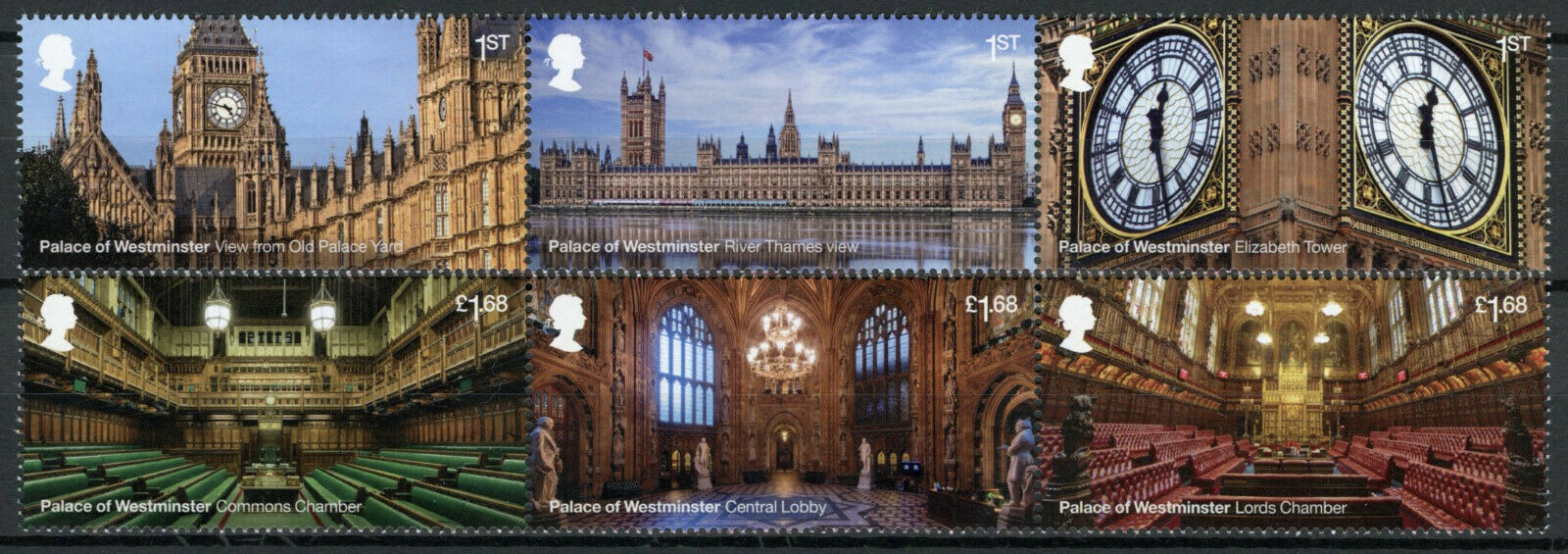GB Architecture Stamps 2020 MNH Palace of Westminster Big Ben 6v Set in 2 Strips