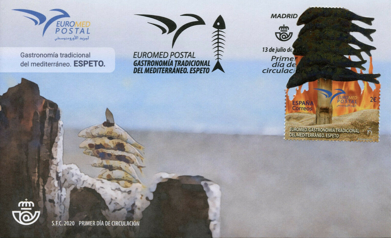 Spain Euromed Stamps 2020 FDC Traditional Mediterranean Gastronomy Fish 1v Set