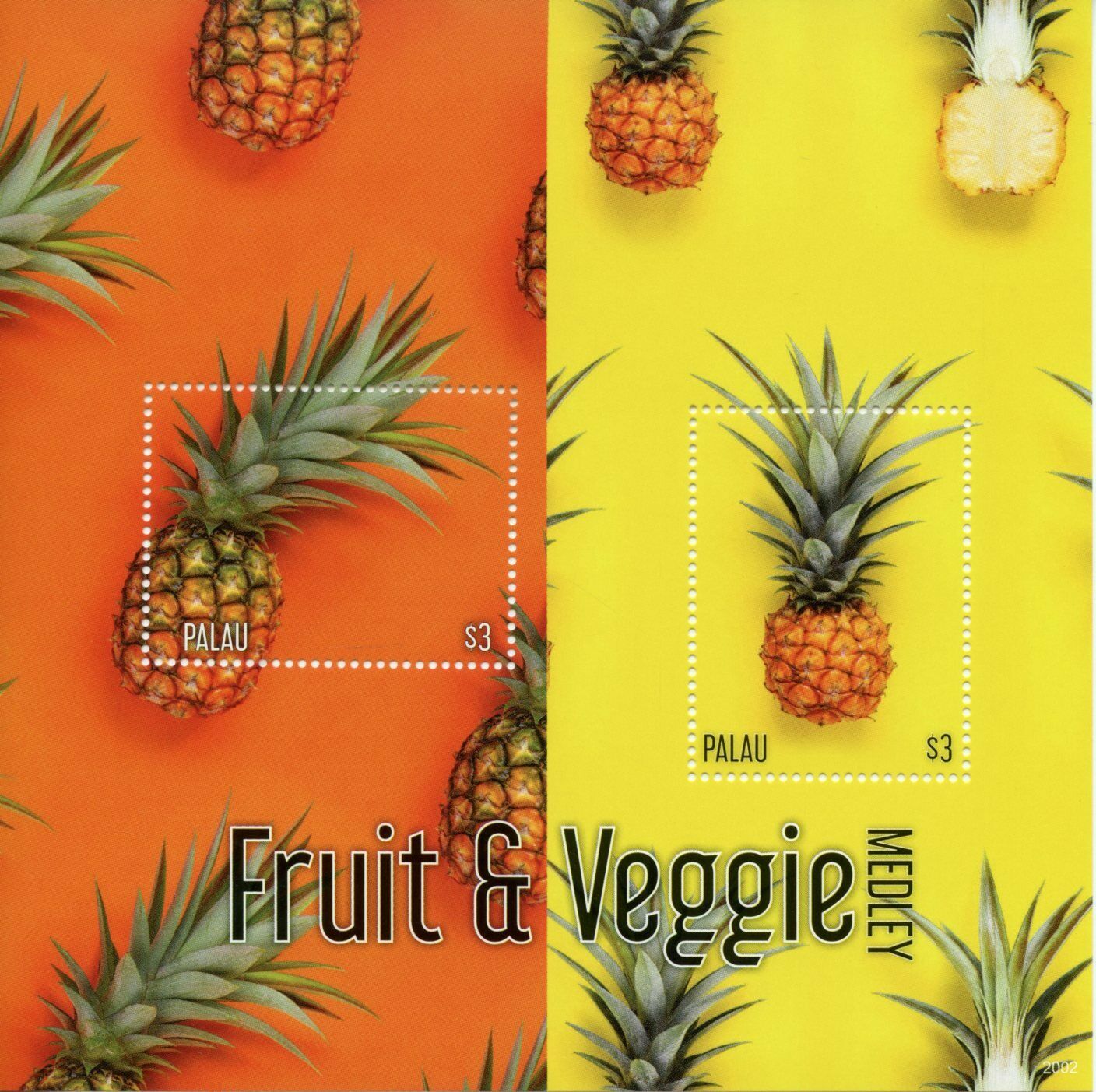 Palau 2020 MNH Fruits Stamps Fruit & Veggie Medley Vegetables Pineapples Nature 2v S/S