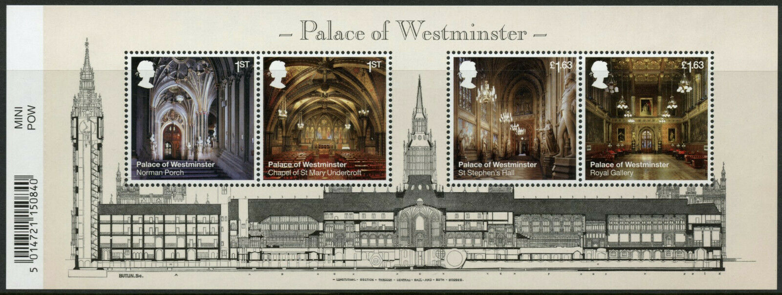GB Architecture Stamps 2020 MNH Palace of Westminster Norman Porch 4v M/S