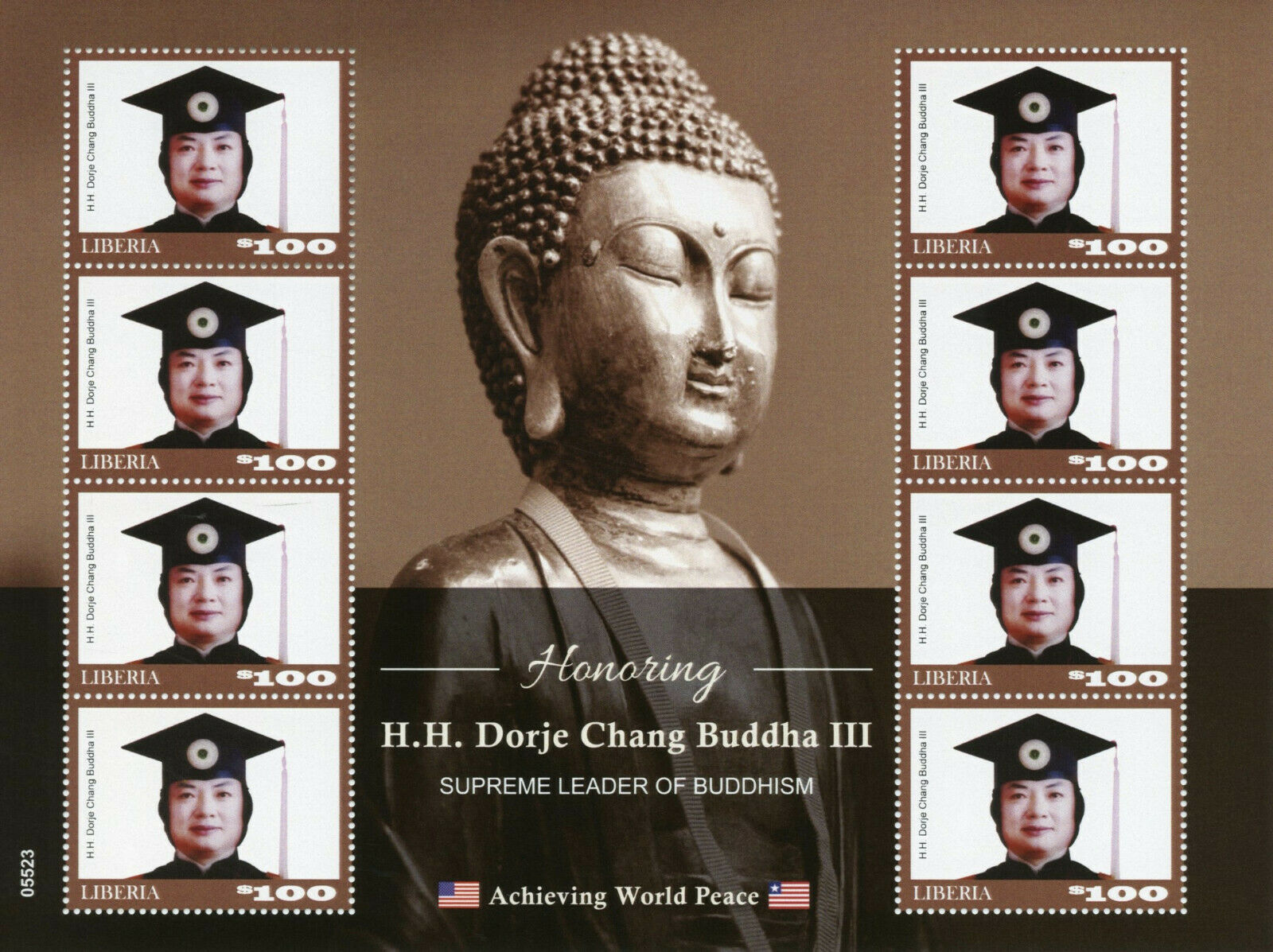 Liberia Famous People Stamps 2020 MNH HH Dorje Chang Buddha III Buddhism 8v M/S