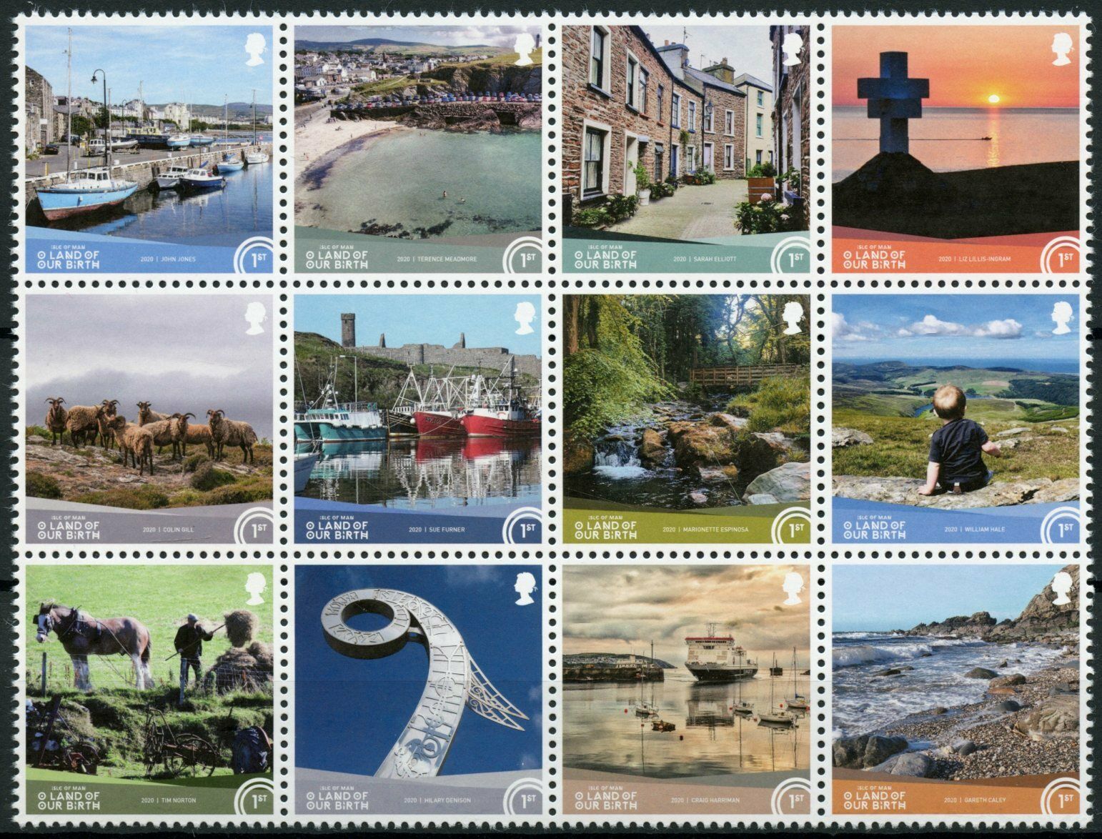 Isle of Man IOM Landscapes Stamps 2020 MNH Our Land of Birth Boats 12v Block