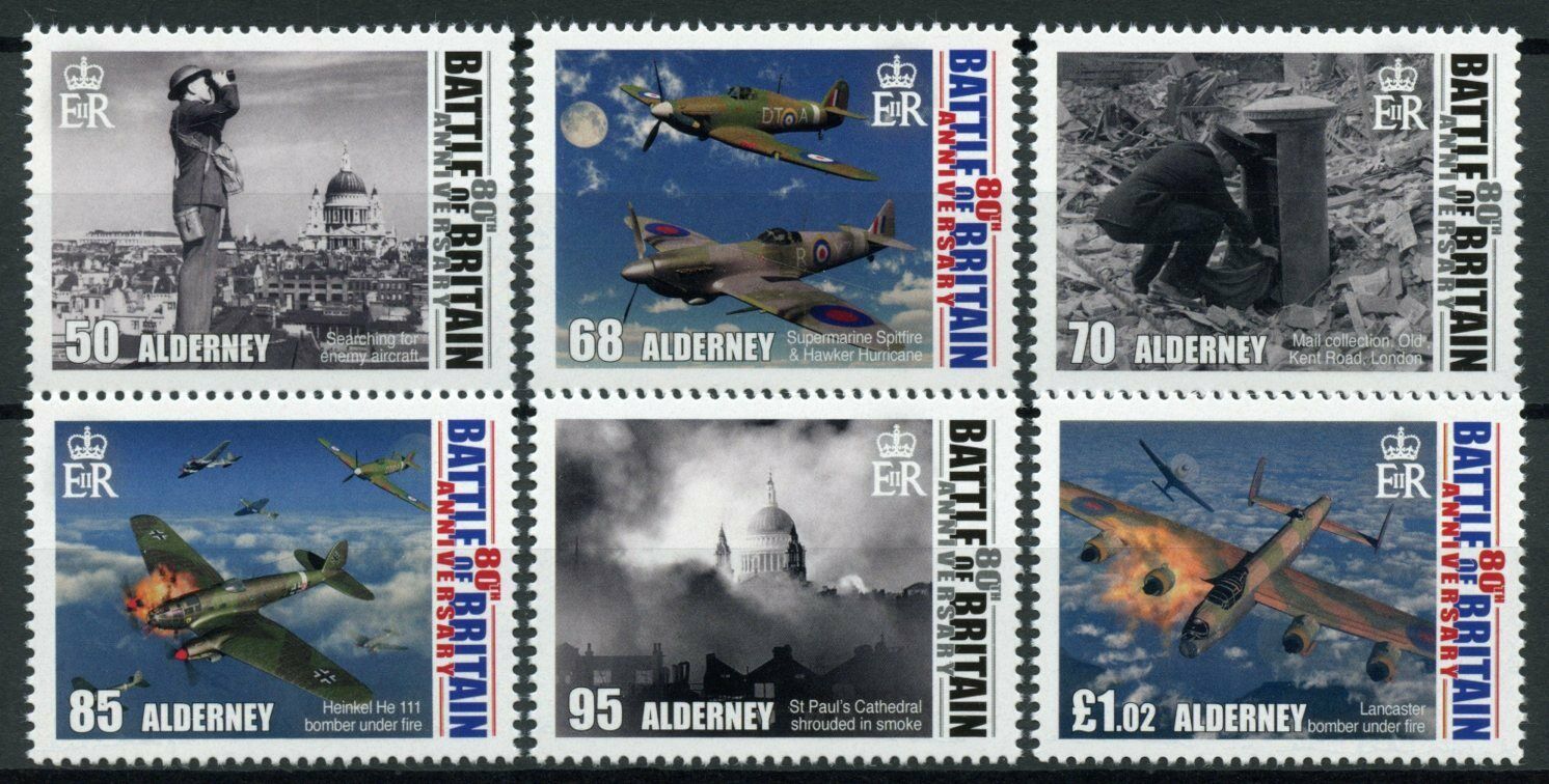 Alderney Military Aviation Stamps 2020 MNH WWII WW2 Battle of Britain 6v Set
