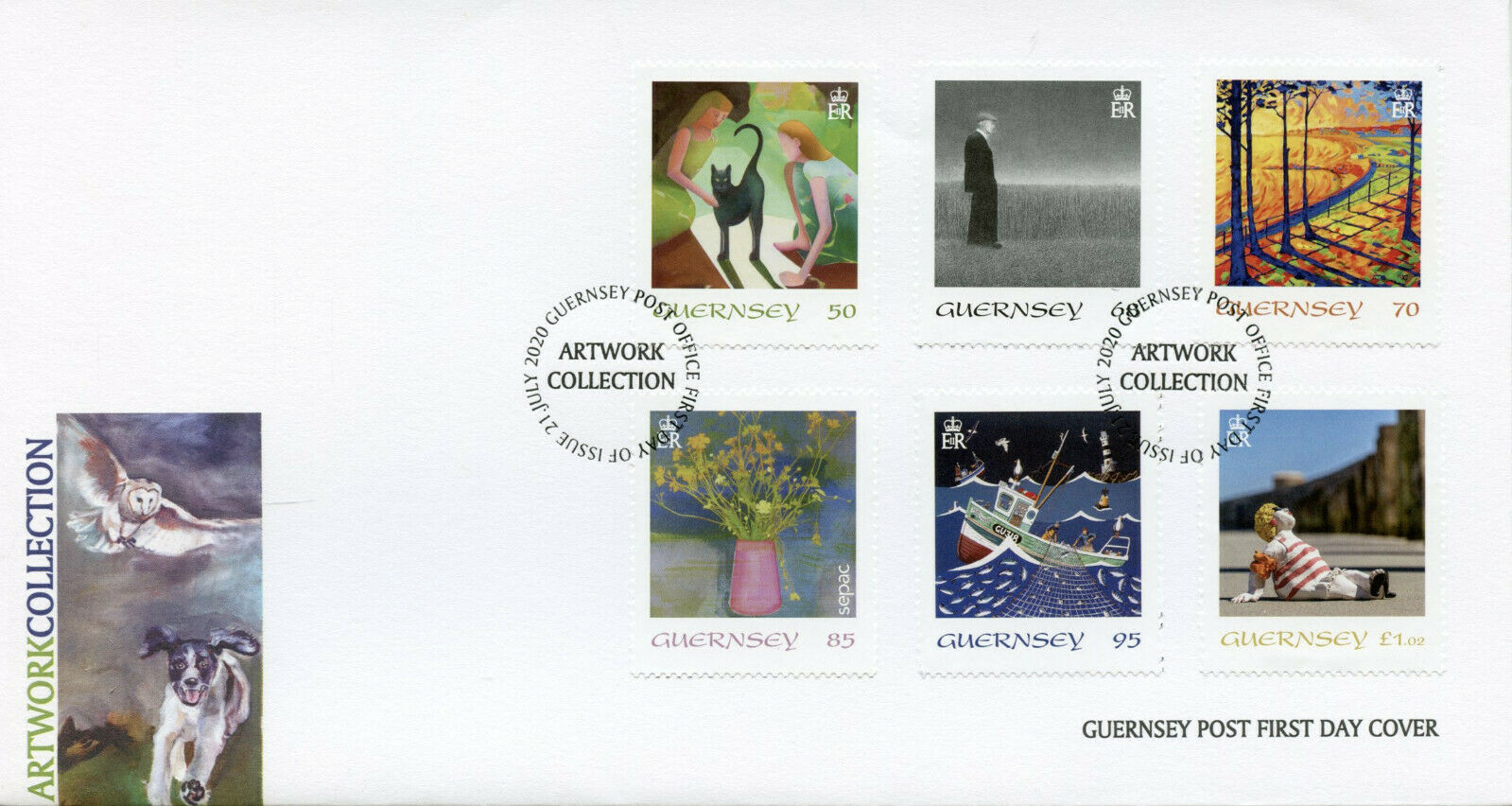 Guernsey Art Stamps 2020 FDC Artwork Collection SEPAC Paintings 6v Set