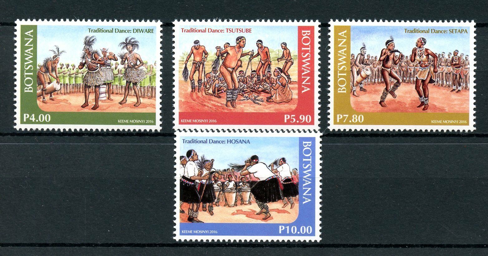 Botswana 2016 MNH Traditional Dance 4v Set Cultures & Traditions Stamps