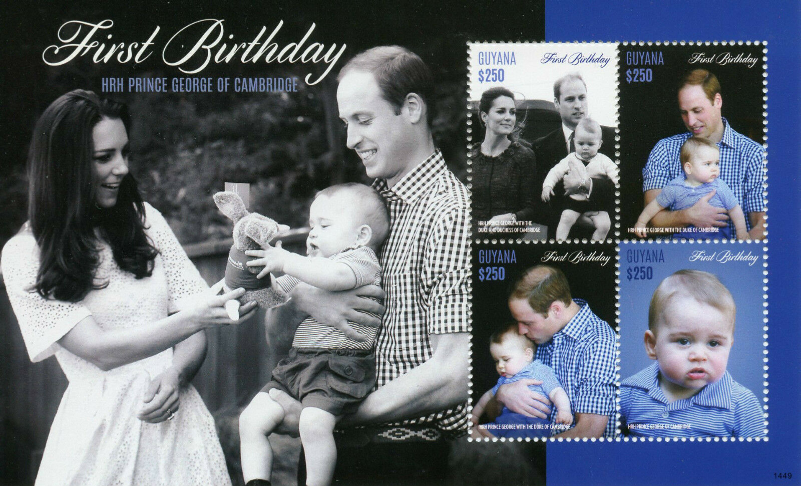 Guyana 2014 MNH Prince George Cambridge First Birthday 4v M/S I William Kate