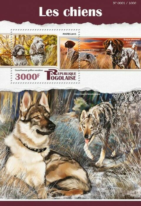 Togo Dogs Stamps 2015 MNH Grand Basset Griffon Vendeen Dog Breed Pets 1v S/S