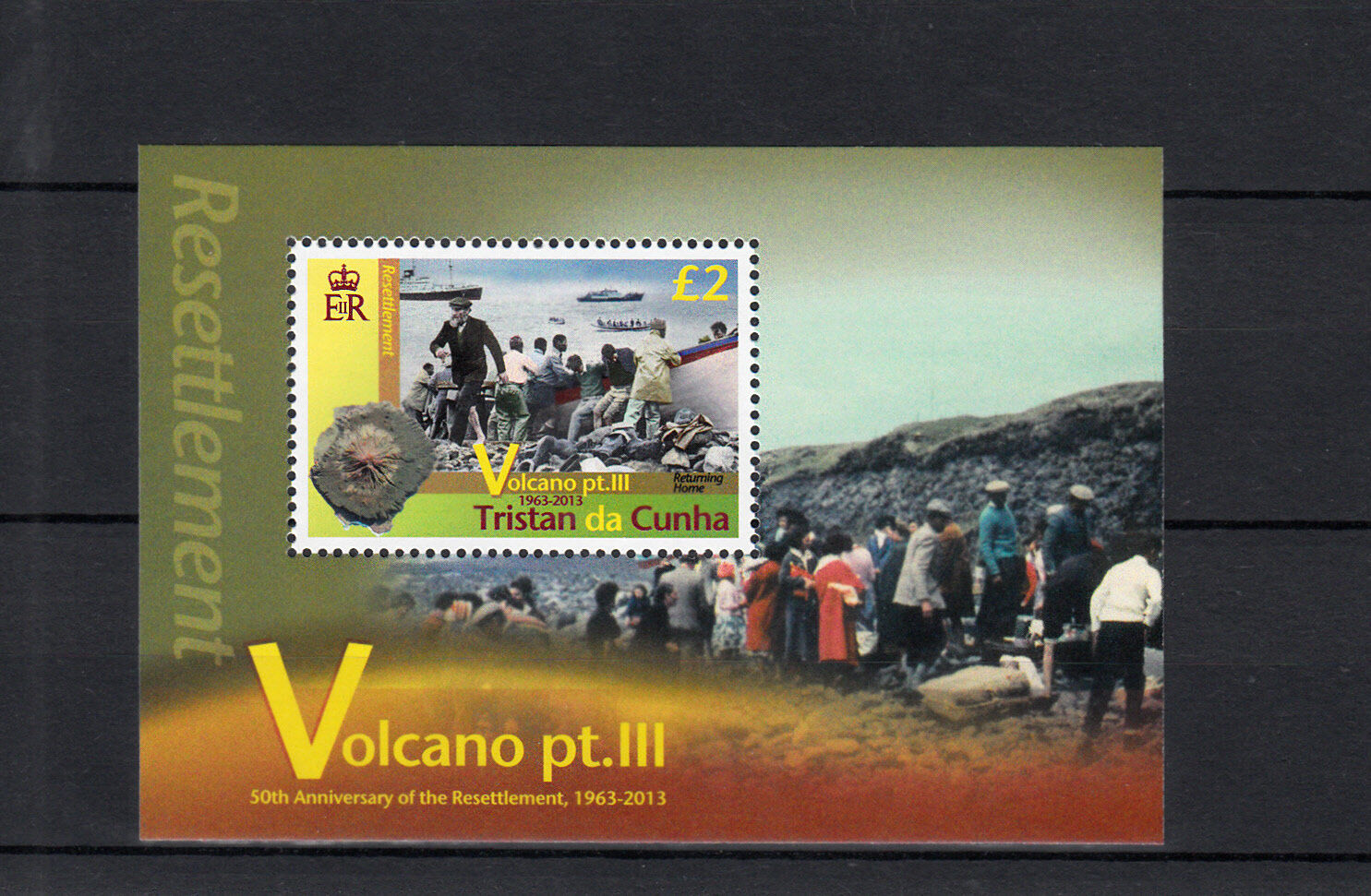 Tristan da Cunha 2013 MNH Volcano Pt III 1v M/S Volcanoes Resettlement