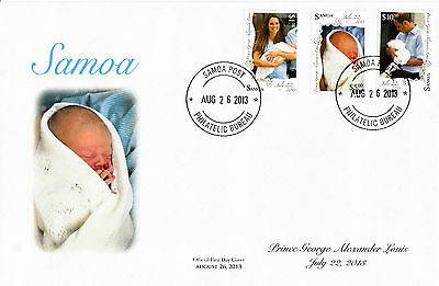 Samoa 2013 FDC Royal Baby 3v Set Cover Birth Prince George William Kate